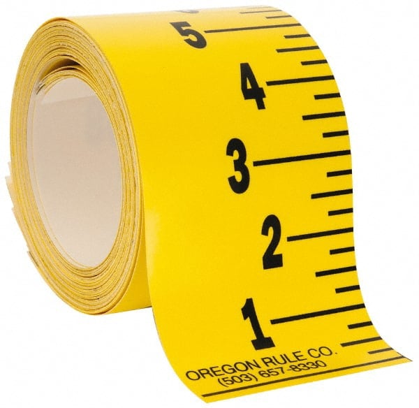 36 Ft. Long x 3 Inch Wide, 1/4 Inch Graduation, Yellow, Mylar Adhesive Tape Measure MPN:FXW-Y432VU-TC