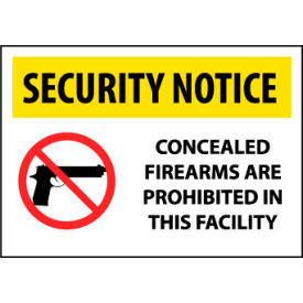 Security Notice Aluminum - Concealed Firearms Are Prohibited In This Facility SN12AC