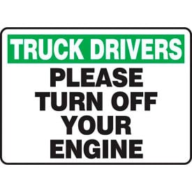 AccuformNMC Truck Drivers Please Turn Off Your Engine Sign Aluminum 10