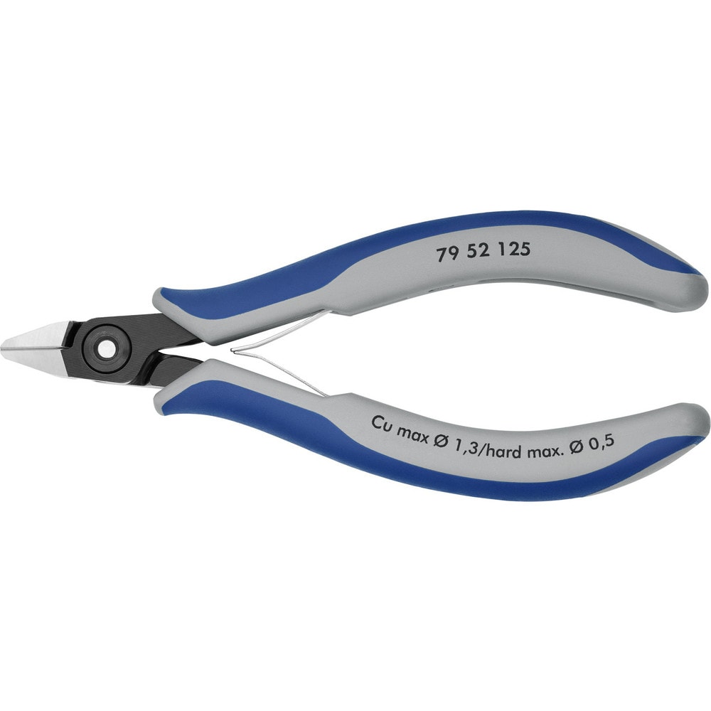 Cutting Pliers, Insulated: No , Overall Length (Inch): 5-1/2in , Head Style: Cutter, Diagonal , Cutting Style: Semi-Flush, Bevel , Handle Color: Blue, Gray  MPN:79 52 125