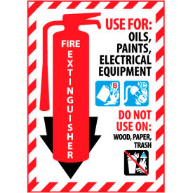 Fire Extinguisher Class Marker - Use For Oils Paints Electrical - Vinyl FXPMBCP