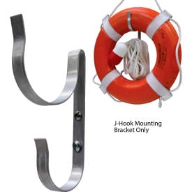 Kemp USA Ring Buoy J-Hook Mounting Bracket Aluminium Gray 10-224