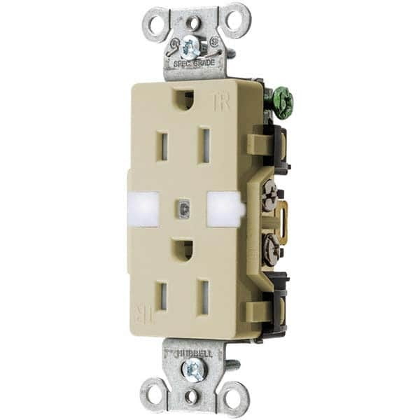 Straight Blade Duplex Receptacle: NEMA 5-15R, 15 Amps, Self-Grounding MPN:DR15NLIV