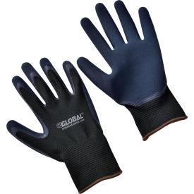 GoVets™ Double Foam Latex Coated Gloves Black/Navy Large 1 Pair - Pkg Qty 12 353L708