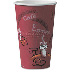 SOLO® Bistro Design Hot Drink Cups Paper 16 oz. Maroon 300/Carton OF16BI-0041