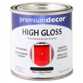 Premium Dcor Waterborne Acrylic Enamel Gloss Finish Black 1/2 Pint - 796182 796182