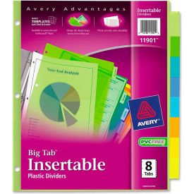 Avery Big Tab Plastic Insertable Divider Print-on 8 Tabs Multicolor/Multicolor 11901