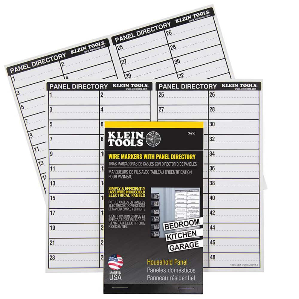 Wire Marker Books & Pens, Book Type: Electrical , Included Characters: MAIN, Circuit , Marker Attachment Style: Self-Adhesive , Label Length: 0.2in  MPN:56255