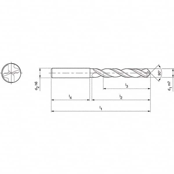 Jobber Length Drill Bit: 5.5 mm Dia, 90 ° MPN:30402128