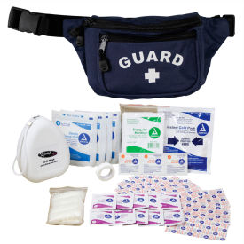 Kemp USA Hip Pack w/ Guard Logo & First Aid Supply Pack Navy 49 Pieces 10-103-NVY-S1