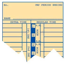 Weekly / Bi-Weekly Time Card For Electronic Time Clock 09-9110-000