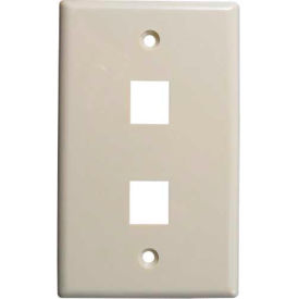 Vertical Cable 304-J2634/2P/AL Double (2) Port Keystone Wall Plate (Flush) Almond 304-J2634/2P/AL