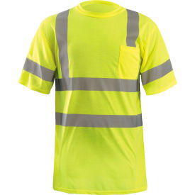 OccuNomix Wicking T-Shirt W/ Sleeve Stripes Class 3 ANSI Hi-Vis Yellow 4XL LUX-SSETP3-Y4X LUX-SSETP3-Y4X