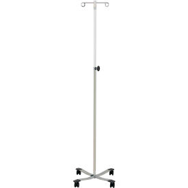 Blickman 1310 Chrome IV Stand with 4-Leg Base 2-Hook 51-1/2