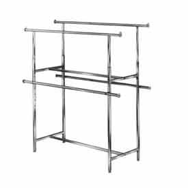 Clamp-On Hangrail For Double Bar Garment Racks K40 And K41 - Chrome - Pkg Qty 2 KH2