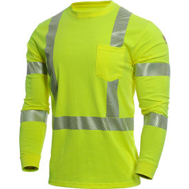 DRIFIRE® StrongKnit Hi-Vis Long Sleeve FR T-Shirt Type R Class 3 XL-T Yellow DF2-AX3-793LSP-HY-XLT