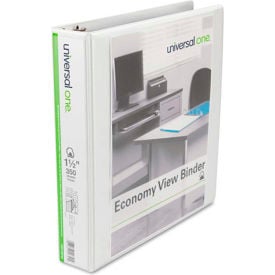 Universal® Economy D-Ring Vinyl View Binder 1-1/2