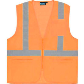 ERB® Aware Wear® S363P ANSI Class 2 Economy Mesh Safety Vest Zipper Closure XL Orange WEL61660HOXL
