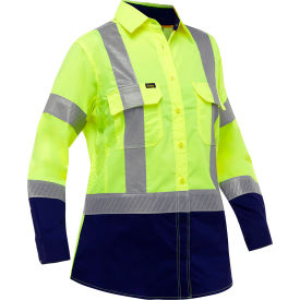 Pip  Bisley® Airflow™ Women's Long Sleeve Shirt Class 2 XL Hi-Vis Yellow/Navy W6491H-YN/XL313