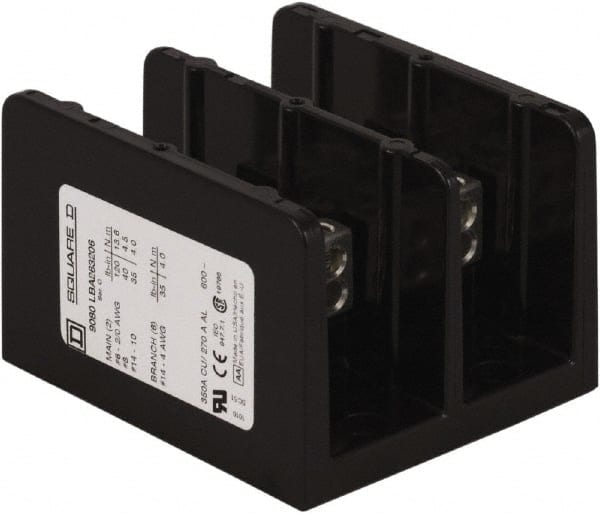 2 Poles, 350 (Copper) Amp, Phenolic Power Distribution Block MPN:9080LBC263206