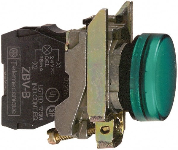 230-240 VAC at 50/60 Hz Green Lens LED Pilot Light MPN:XB4BVM3