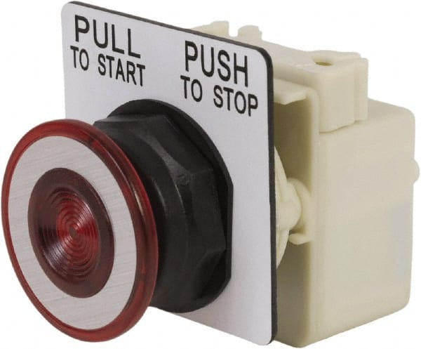 Push-Button Switch: 30 mm Mounting Hole Dia, Maintained (MA) MPN:9001SKR9P1R