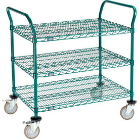 Nexel® Utility Cart 3 Shelf Poly-Green® 36