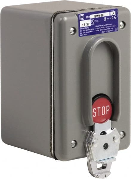 Push-Button Control Station: Momentary, NC, Stop MPN:9001BW148