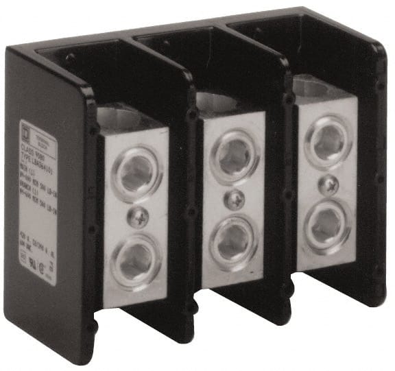 3 Poles, 340 (Aluminium), 420 (Copper) Amp, Phenolic Power Distribution Block MPN:9080LBA364101