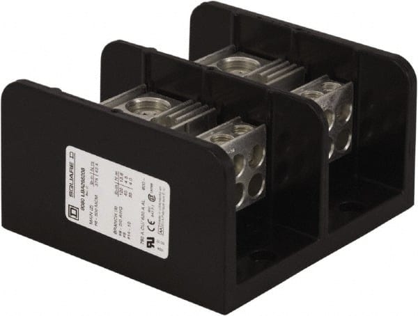 2 Poles, 620 (Aluminium), 760 (Copper) Amp, Phenolic Power Distribution Block MPN:9080LBA265208