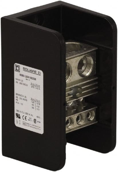 1 Pole, 620 (Aluminium), 760 (Copper) Amp, Phenolic Power Distribution Block MPN:9080LBA165208