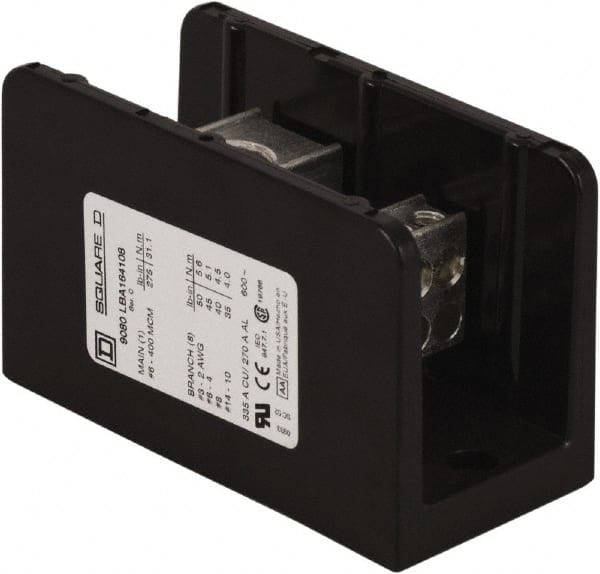 1 Pole, 270 (Aluminium), 335 (Copper) Amp, Phenolic Power Distribution Block MPN:9080LBA164108