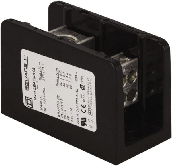 1 Pole, 270 (Aluminium), 335 (Copper) Amp, Phenolic Power Distribution Block MPN:9080LBA163106