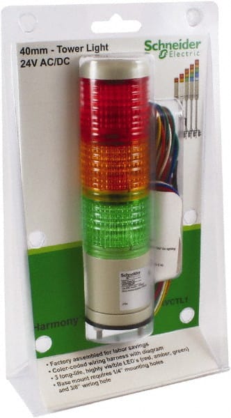 LED Lamp, Green, Red and Amber, Steady, Preassembled Stackable Tower Light Module Unit MPN:XVCTL1