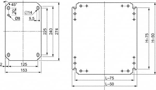 Electrical Enclosure Mounting Plate: Steel, Use with 500 (H) x 400 (W) Floor Standing Enclosure MPN:NSYMM54