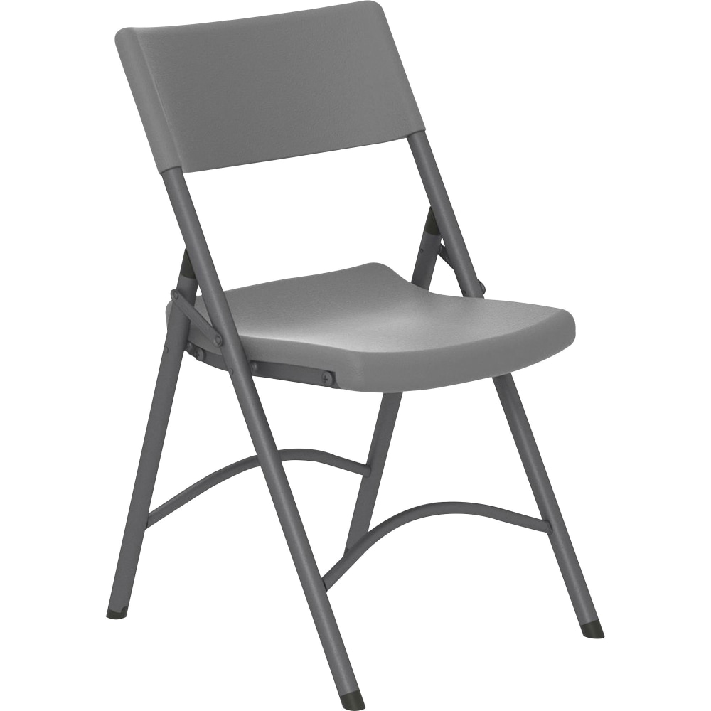 Cosco Zown Classic Commercial Resin Folding Chair - Gray Seat - Gray Back - Gray Steel, High Density Resin, High-density Polyethylene (HDPE) Frame - Four-legged Base - 4 / Carton MPN:CSC60410SGY4E