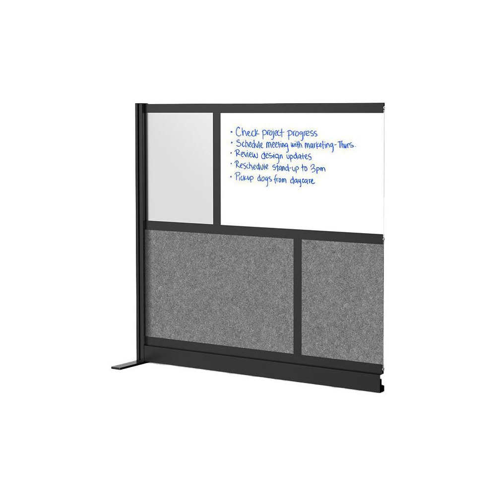 Office Cubicle Partitions, Office Cubicle Partition Type: Modular Wall Room Divider , Color: Black, Gray, Frosted , Material: Aluminum  MPN:MW-5348-XWCGB