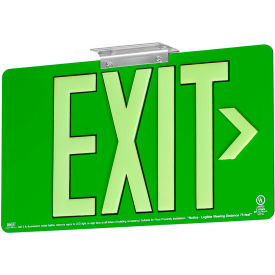 Dual-Lite DPLPM50SG Exit Sign Green Aluminum Face & Back w/ Photoluminescent Letters Single Face DPLPM50SG