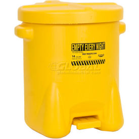 Eagle 14 Gallon Poly Waste Can W/ Foot Lever Yellow - 937FLY 937FLY