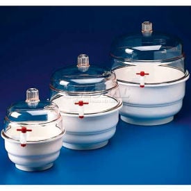 Bel-Art Space Saver Polycarbonate Vacuum Desiccator 420250000 0.31 Cu. Ft. White Bottom 1/PK 420250000