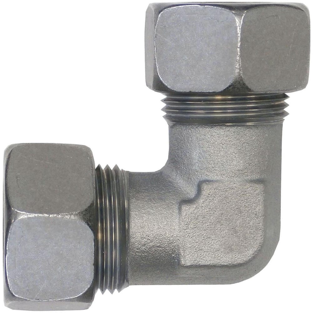 Metal Compression Tube Fittings, Fitting Type: 90 deg Elbow , Material: Steel , End Connections: Tube OD , Thread Size (mm): M26x1.5  MPN:D2500-L18-L18