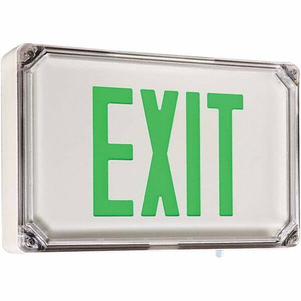 Illuminated Exit Signs, Number of Faces: 2, Light Technology: LED, Letter Color: Green, Mount Type: Surface Mount, Housing Material: Thermoplastic MPN:SEWLDGWE