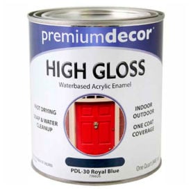 Premium Dcor Waterborne Acrylic Enamel Gloss Finish Royal Blue Quart - 796626 796626