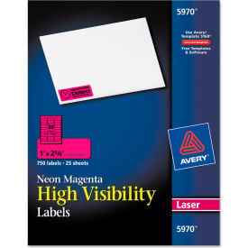 Avery® High-Visibility Laser Labels 1 x 2-5/8 Neon Magenta 750/Pack 5970