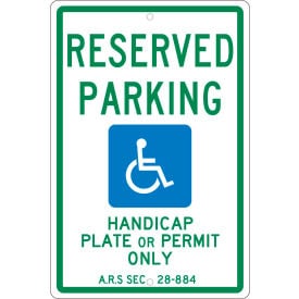 NMC TMS305H Traffic Sign Reserved Parking Arizona 18