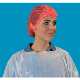 Pleated Polypropylene Bouffant Cap 100 Latex Free Red 24