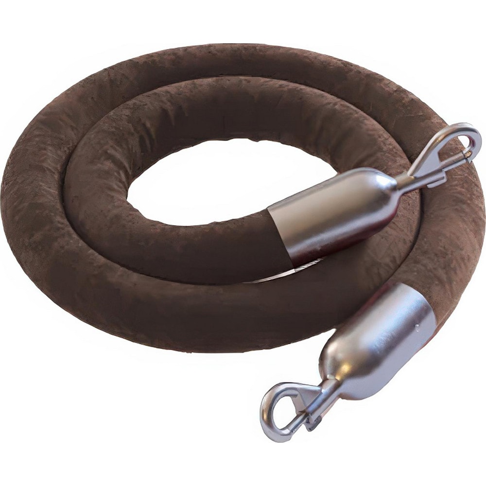 Barrier Rope & Chain, Snap End Material: Satin Stainless Steel , Hook Fitting Material: Steel , Color: Brown , Length Ft.: 8.000 , Rope/Chain Color: Brown  MPN:TRADVRBR8SSS