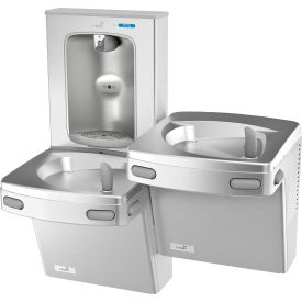 Oasis® PG8EBQSL Bi-Level Drinking Fountain w/ Quasar Electronic Bottle Filler Stainless Steel 507062