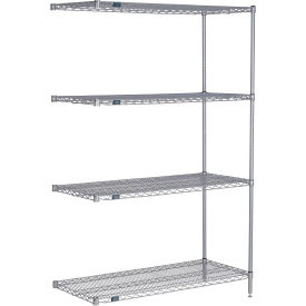 Nexel® 4 Shelf Nexelate® Silver Epoxy Wire Shelving Unit Add On 24