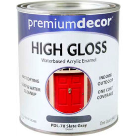 Premium Dcor Waterborne Acrylic Enamel Gloss Finish Slate Gray Quart - 796865 796865